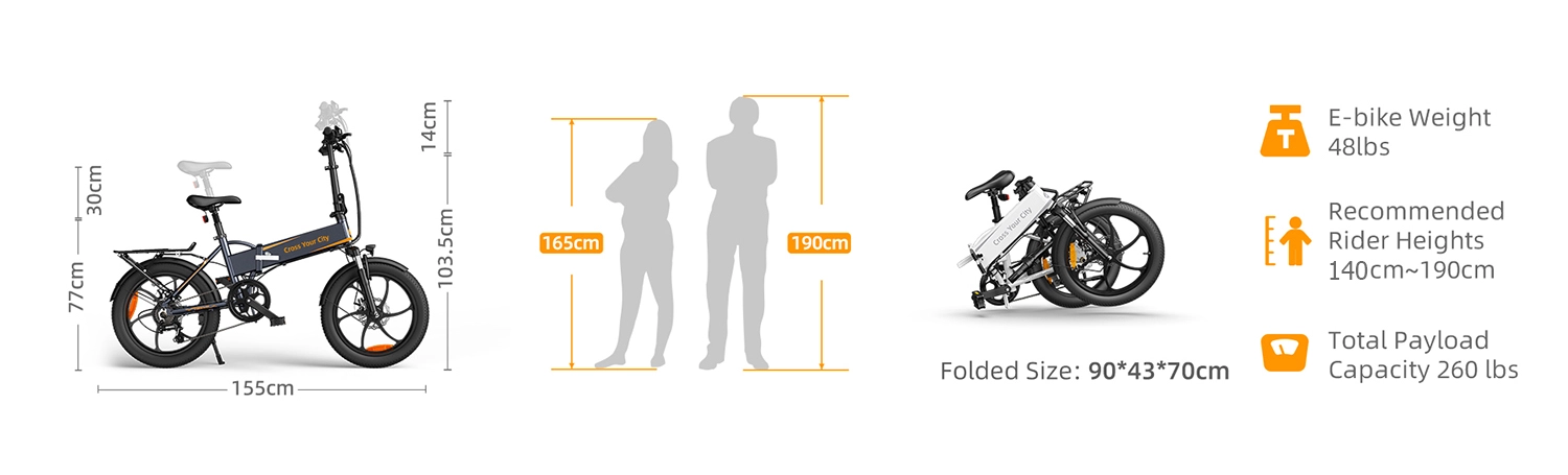 Folding Electric Bicycle ADO A20 XE, White 7 Folding Electric Bicycle ADO A20 XE, White - Afbeelding 5